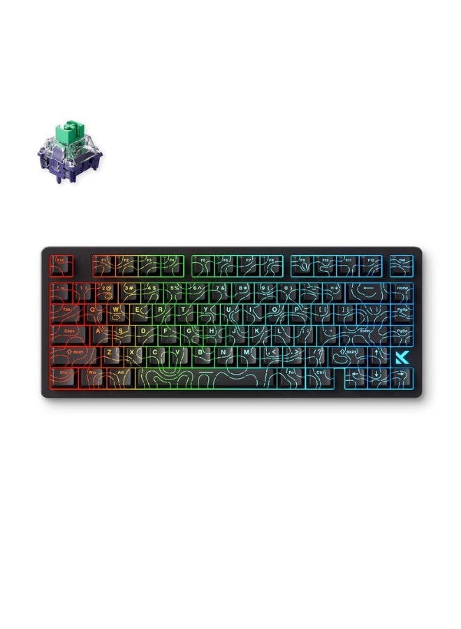 MCHOSE Jet 75 Hall Effect Magnetic Switch Gaming Keyboard – Kailh Magnetic God Switch, 75% Layout, Hot-Swappable, Gasket Mount, RGB Backlit, Ultra-Low Latency, Black Topographic | HW-Jet75-10 - Image 1